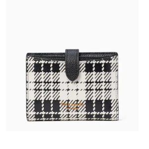 NWT Kate Spade Hudson Posh Plaid Small Bifold Wallet